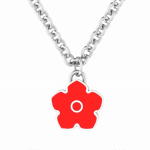 Flower Power - Necklace - Red Enamel - 925 Sterling Silver - Gab Mc Neil