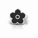 Flower Power - Ring - Black Enamel - 925 Sterling Silver - Gab Mc Neil