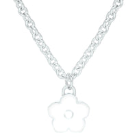 Flower Power - Necklace - White Enamel - 925 Sterling Silver - Gab Mc Neil